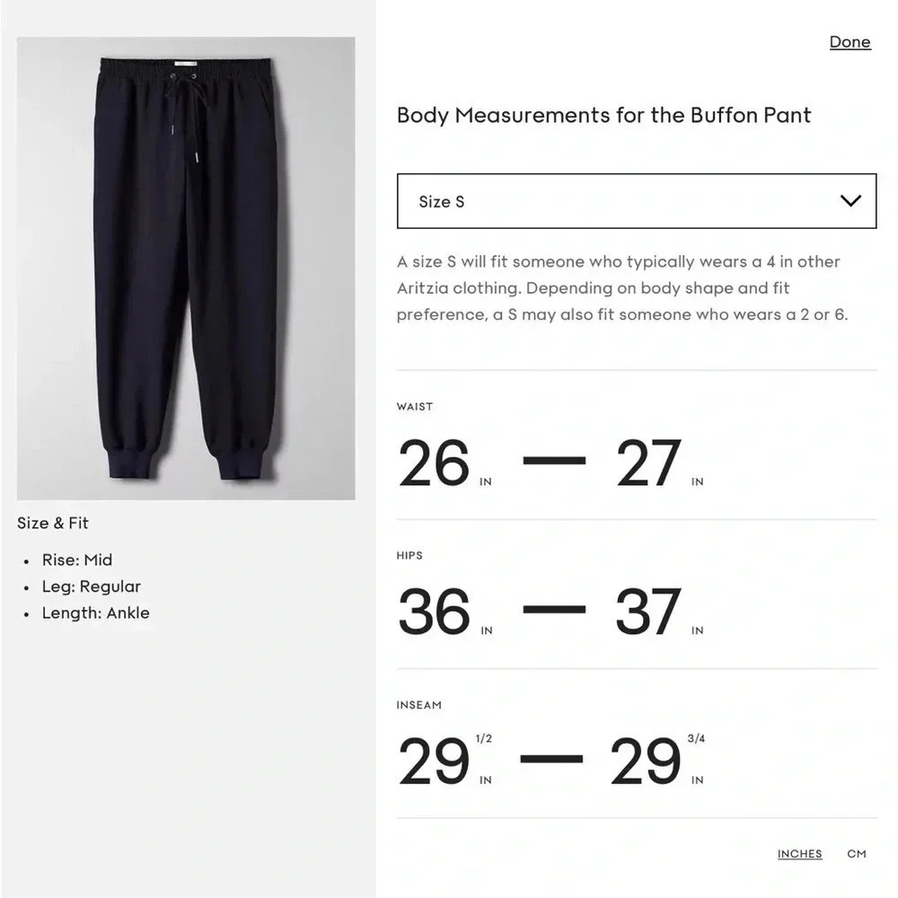 ARITZIA WILFRED Buffon Black Japanese Crepe Side Stripe Joggers S - Picture 14 of 15